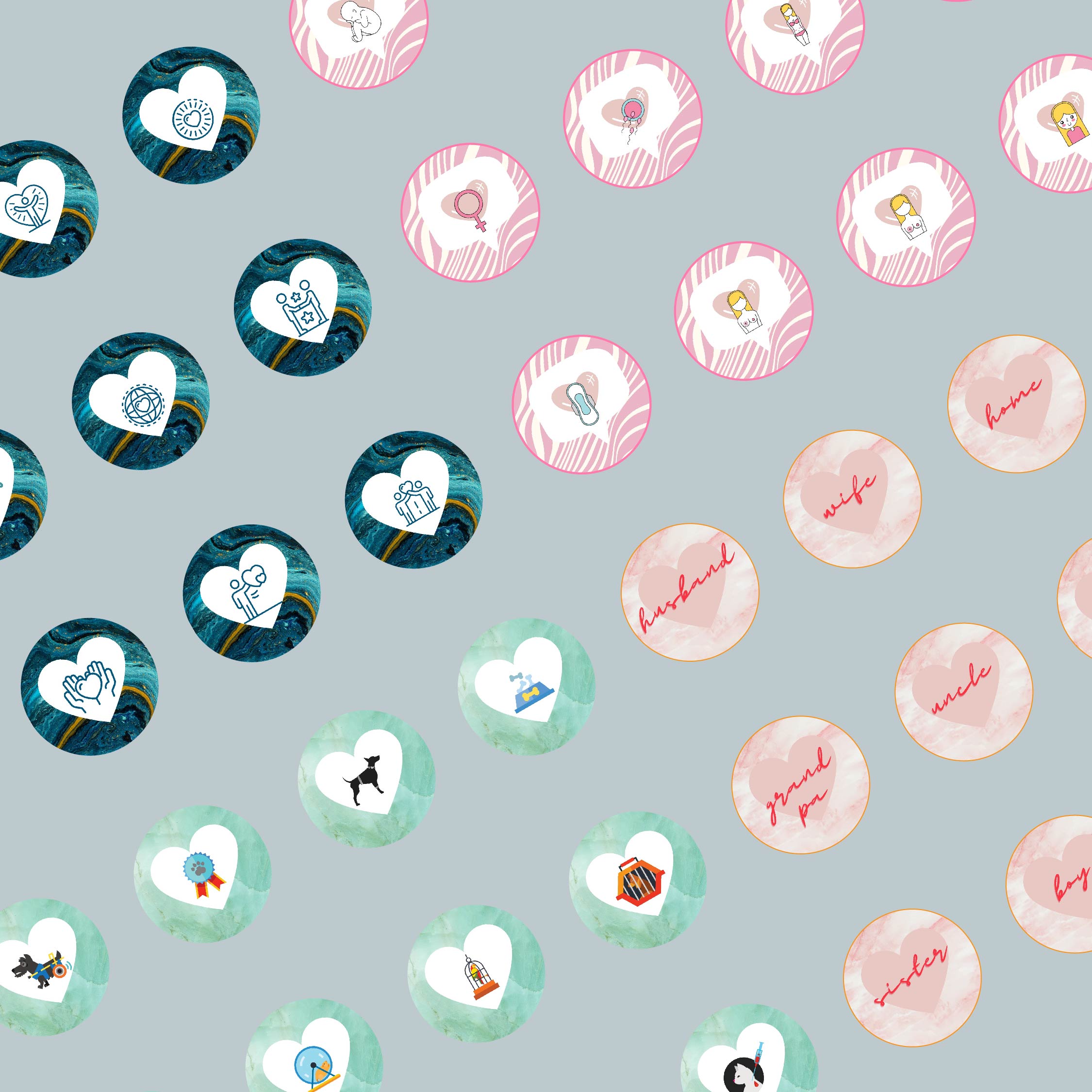 Instagram Highlight Covers Marble Heart: 100 Free Templates